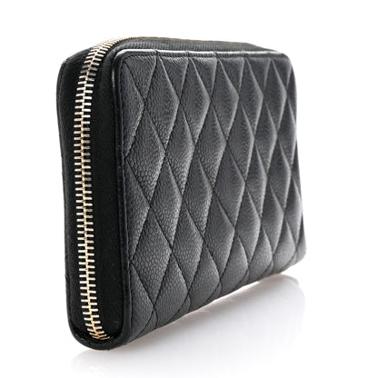 Chanel Caviar Quilted Large Gusset Zip Around Wallet Black 3 of 8
