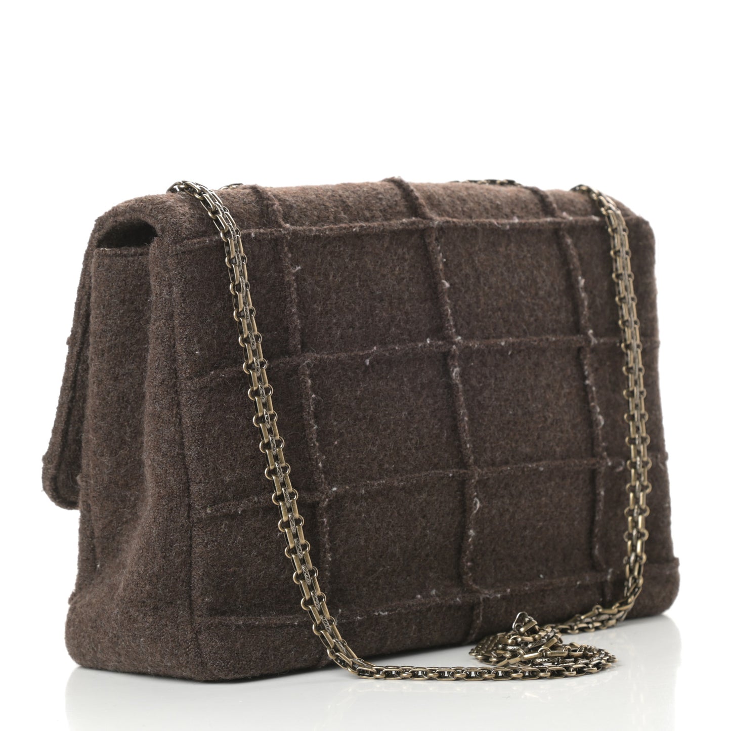 Wool Jumbo Chocolate Bar Mademoiselle Flap Brown