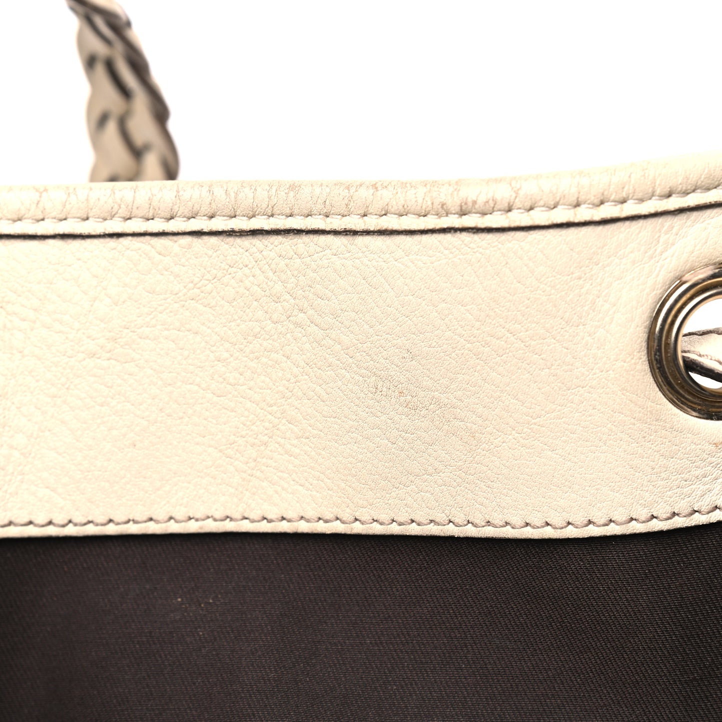 Monogram Peggy Braided Tote Off White