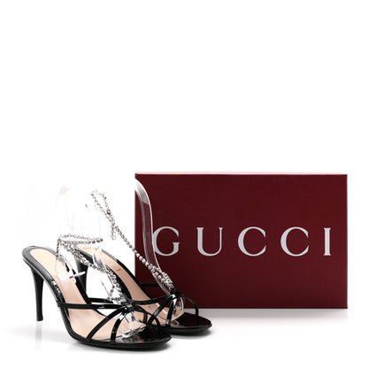 Gucci Vernice Crystal Sandals 40 Black 9 of 9