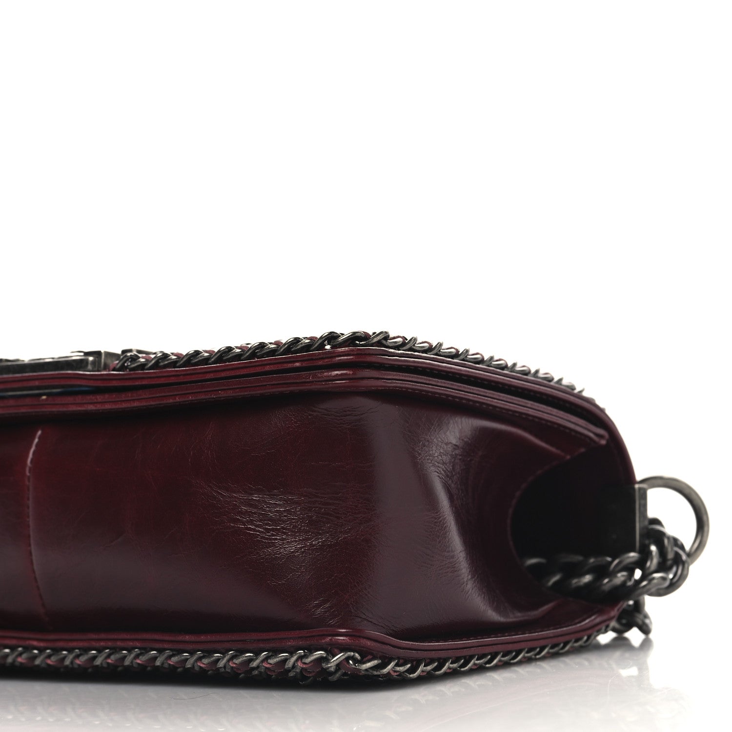 Chanel Glazed Calfskin Quilted Medium Boy Chained Flap Bordeaux 10 of 10