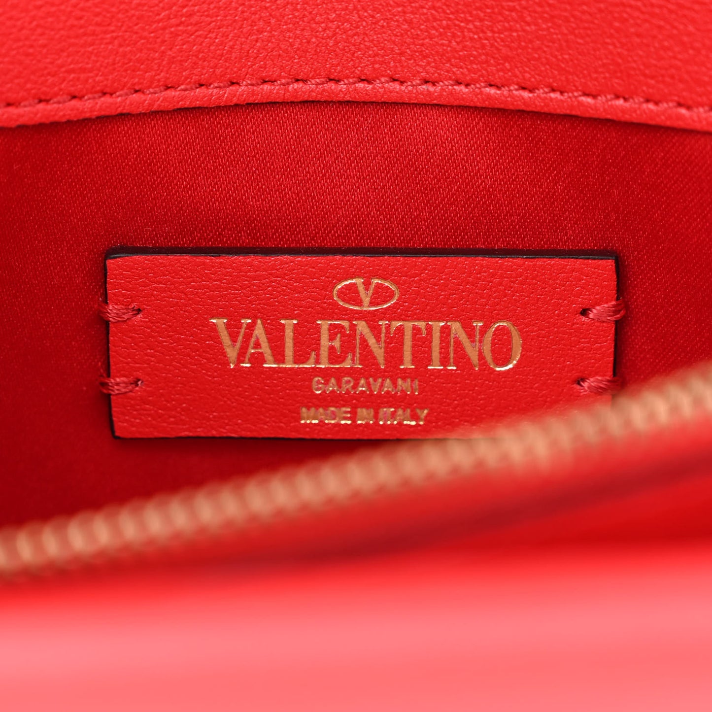 Smooth Calfskin Mini VRing Crossbody Bag Rouge Pur