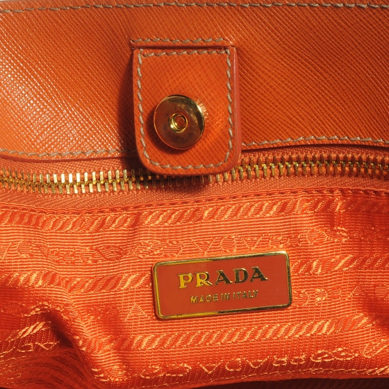 Saffiano Lux Large Tote Papaya