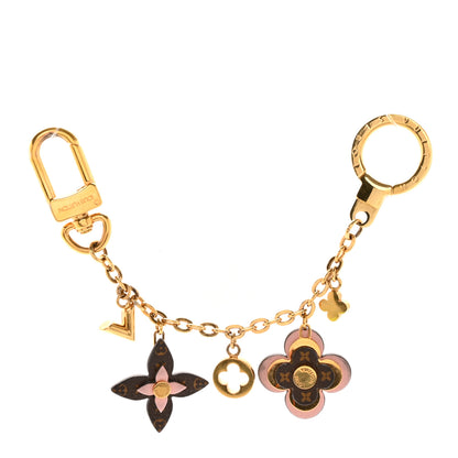 Louis Vuitton Brass Monogram Blooming Flowers Bag Charm Key Holder Rose Ballerine 1 of 10