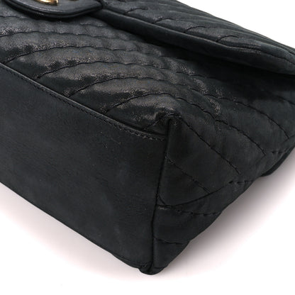 Chanel Iridescent Calfskin Surpique Chevron Large Flap Black 11 of 12