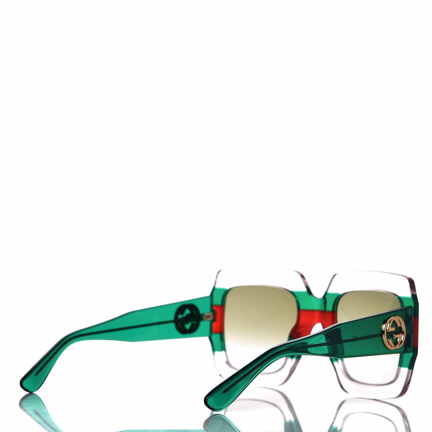 Square Web Frame GG0178S Sunglasses Green Red