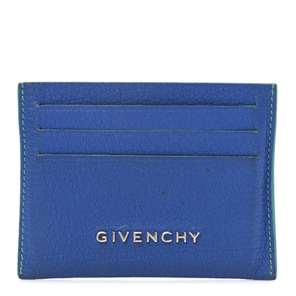 Givenchy Goatskin Bi-Color Pandora Card Case Electric Blue Mint Green 1 of 8