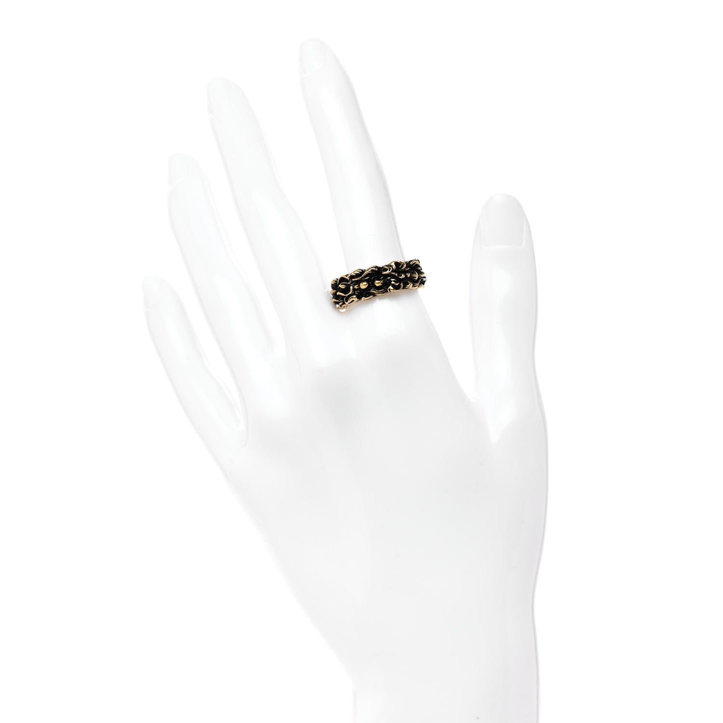 Metal Lion Mane Ring M Aged Gold