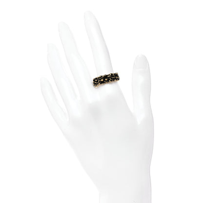 Gucci Metal Lion Mane Ring M Aged Gold 2 of 6