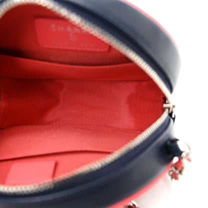 Chanel Lambskin Quilted Round Clutch With Chain Navy Pink 5 of 10