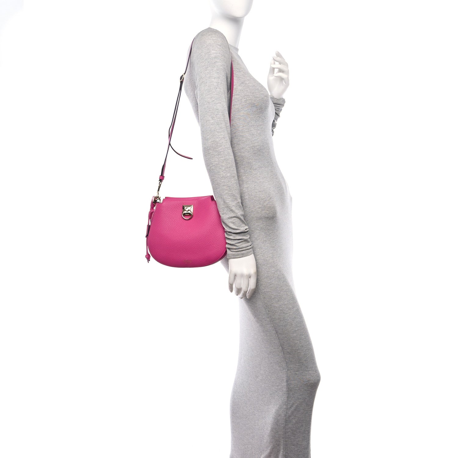 Mulberry Heavy Grain Mini Iris Hobo Pink 2 of 9
