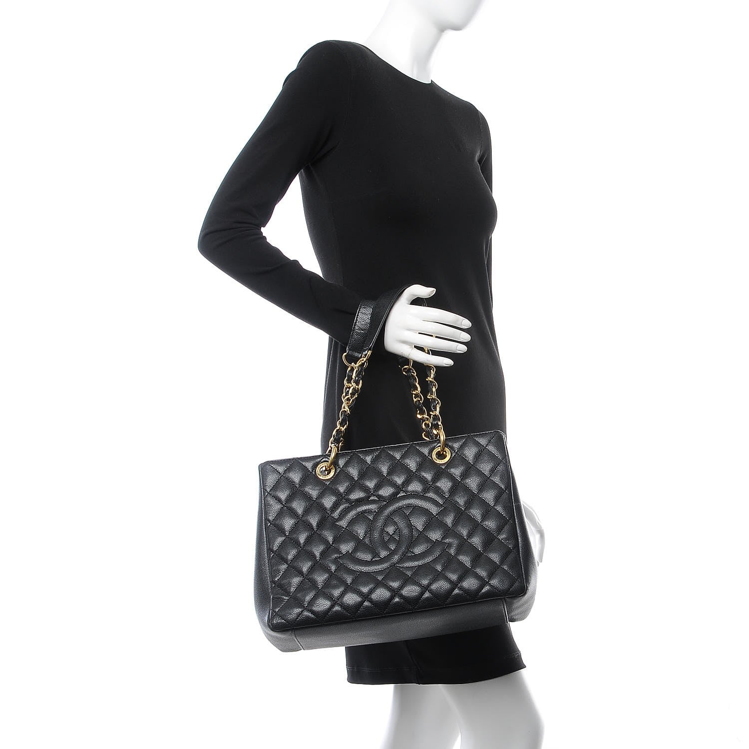 Chanel Caviar Quilted Grand Shopping Tote GST Black 2 of 7