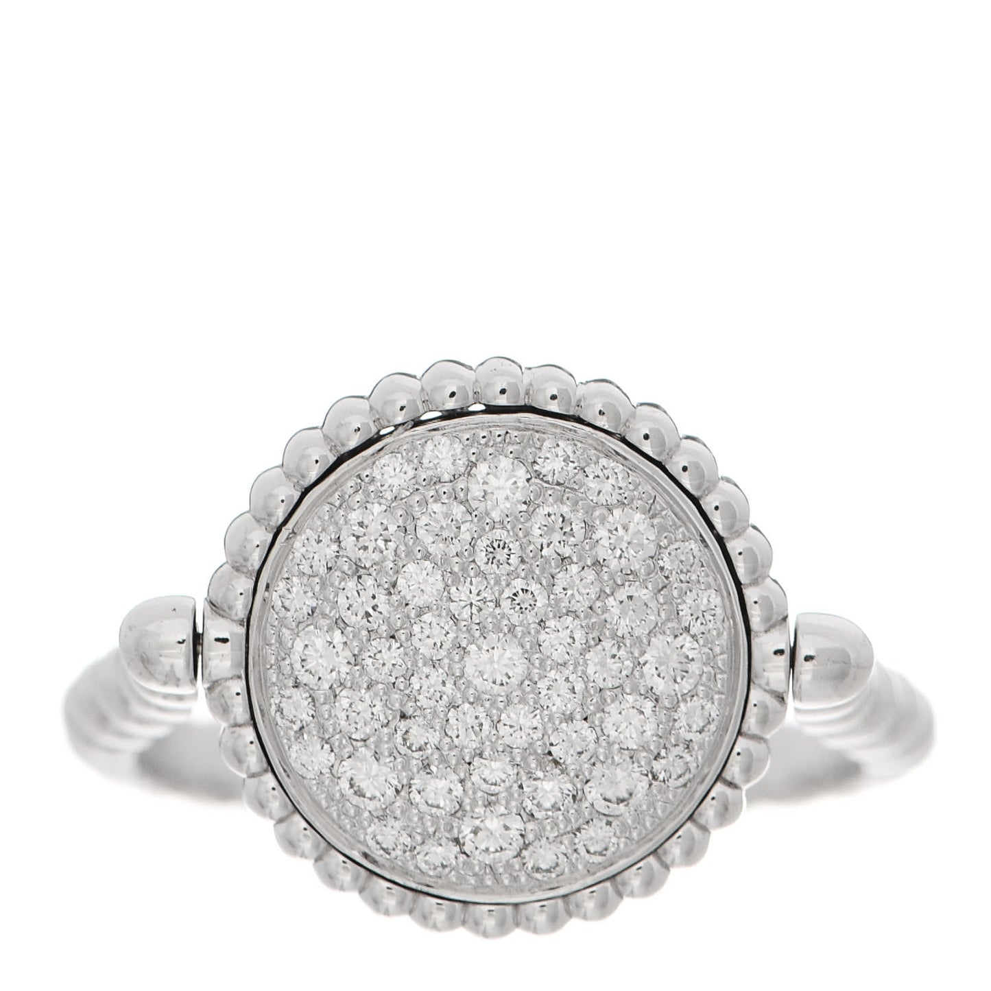 18K White Gold Diamond Rose Des Vents Pave Ring 51 5.75