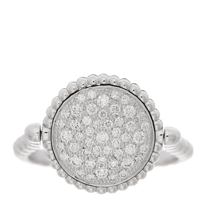 Christian Dior 18K White Gold Diamond Rose Des Vents Pave Ring 51 5.75 3 of 7