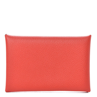 Hermes Evercolor Calvi Card Case Capucine 1 of 6