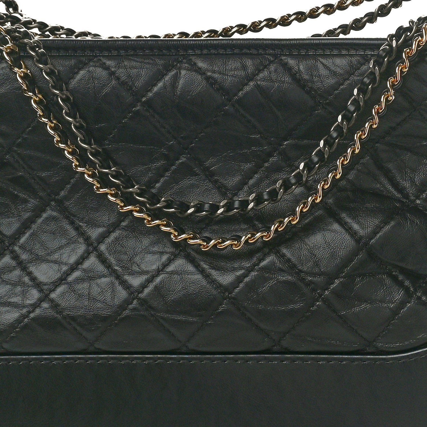 Chanel Aged Smooth Calfskin Quilted Medium Gabrielle Logo Hobo Black 9 of 11