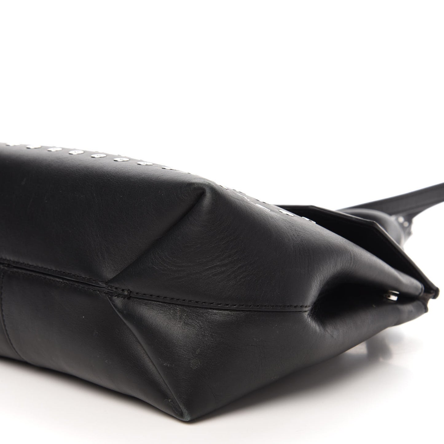 Lambskin Eyelets Marion Tote Black Silver Hardware