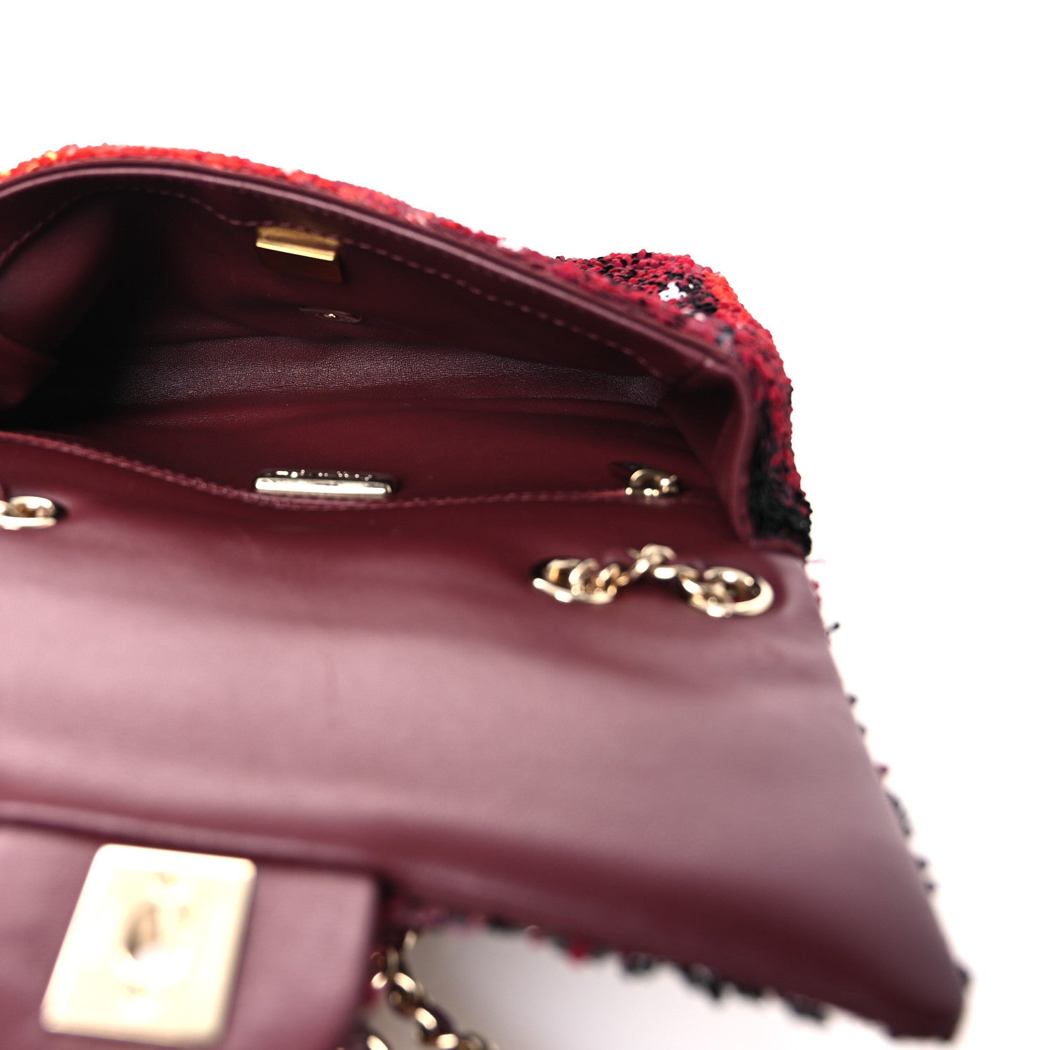 Chanel Shaded Sequins Mini Flap Black Burgundy Red Yellow 5 of 11