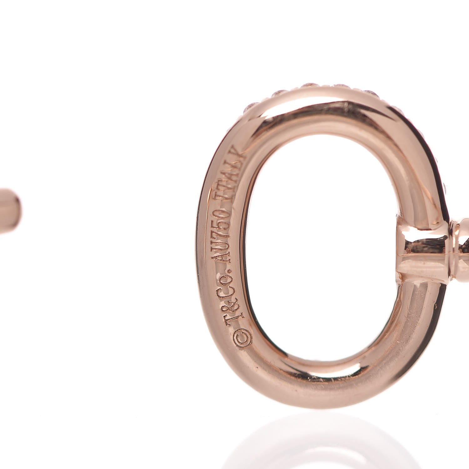 Tiffany 18K Rose Gold Diamond Keys Wire Bracelet 4 of 4