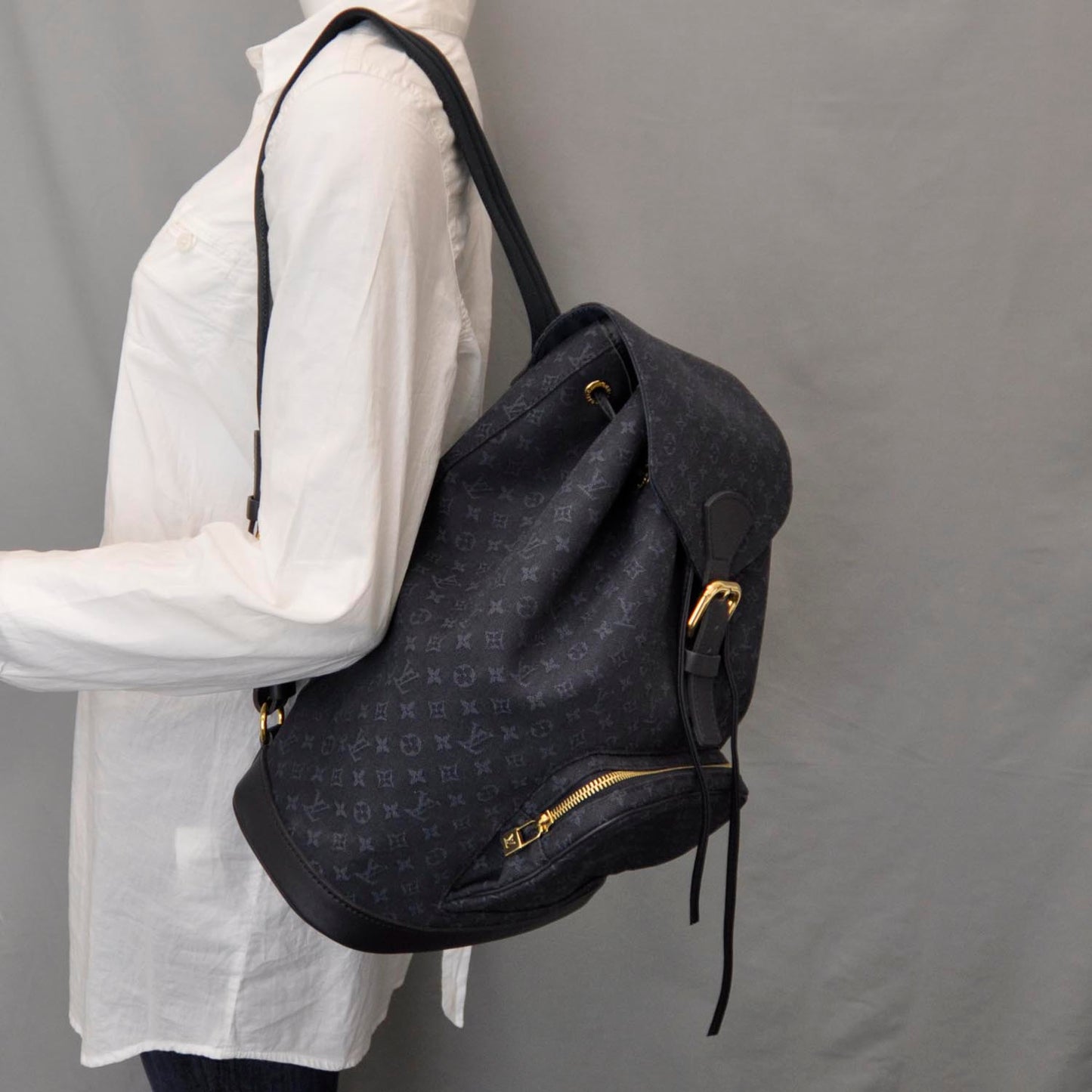 Mini Monogram Montsouris GM Backpack Blue