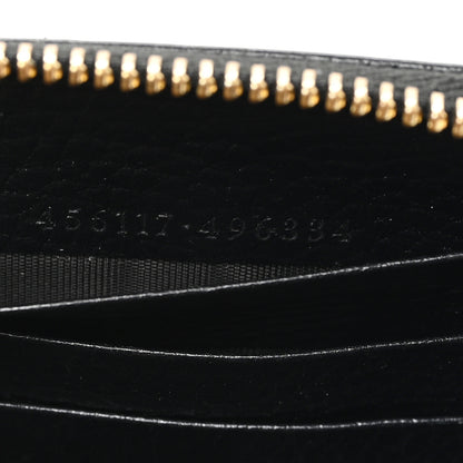 Gucci Dollar Calfskin GG Marmont Zip Around Wallet Black 7 of 9
