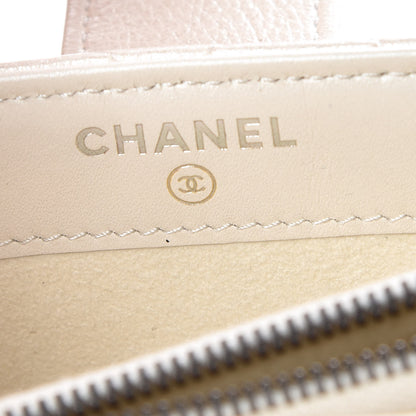 Chanel Metallic Calfskin Quilted Lucky Charms Mini Phone Holder Clutch Ivory 6 of 11