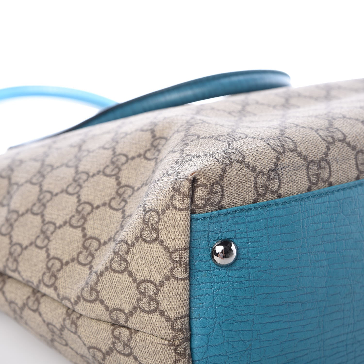 Gucci GG Plus Monogram Small Vertical Tote Turquoise 18 of 26