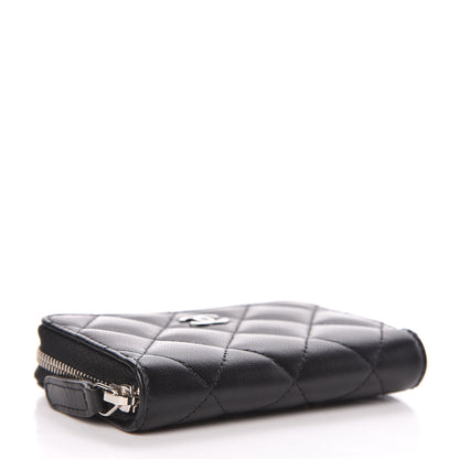 Chanel Lambskin Quilted Zip Coin Purse Black 4 of 8