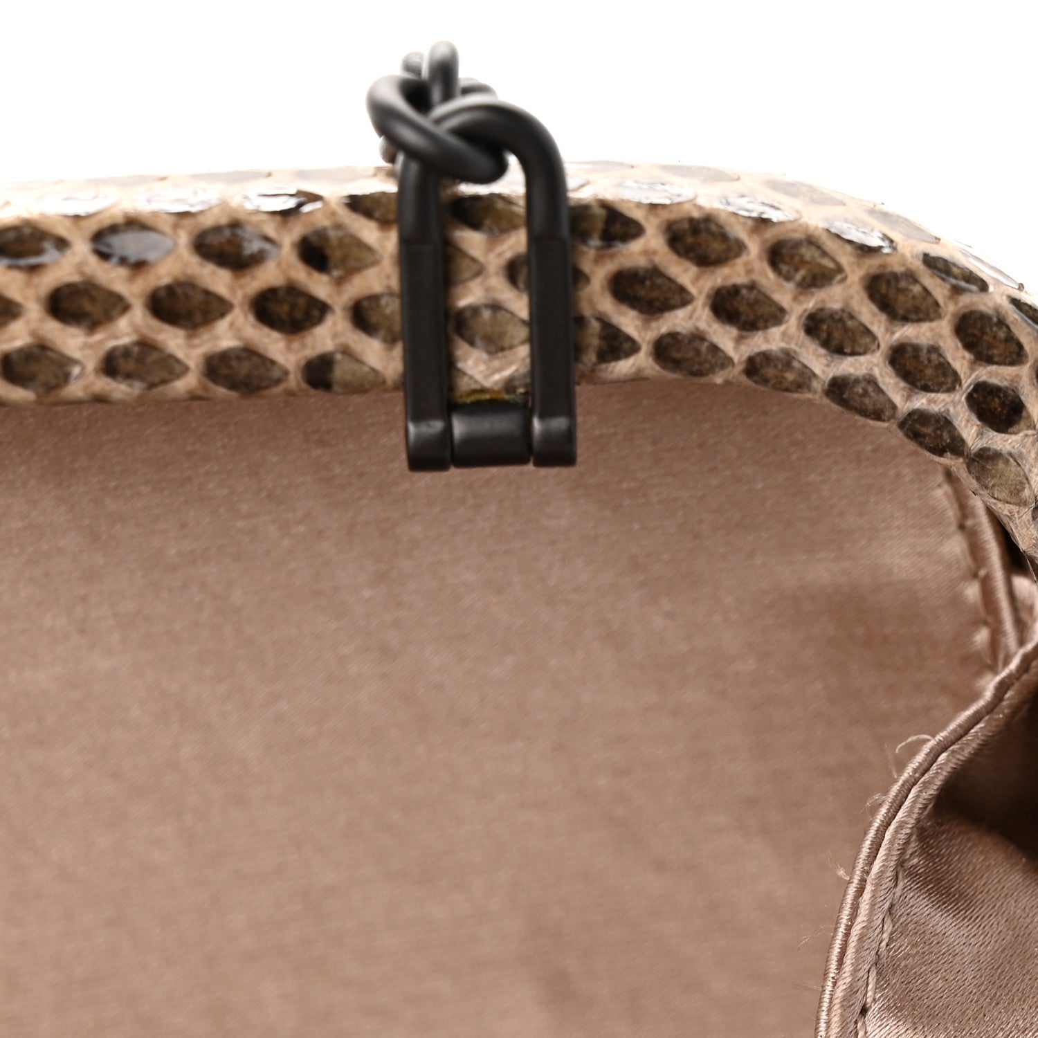 Bottega Veneta Satin Ayers Intrecciato Chain Knot Clutch Nude 10 of 10