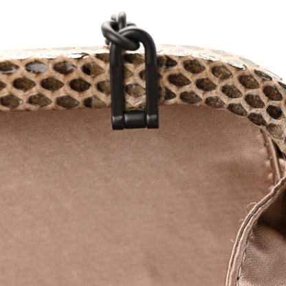 Bottega Veneta Satin Ayers Intrecciato Chain Knot Clutch Nude 10 of 10