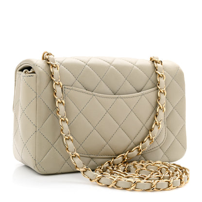 Chanel Lambskin Quilted Mini Rectangular Flap Grey 2 of 10