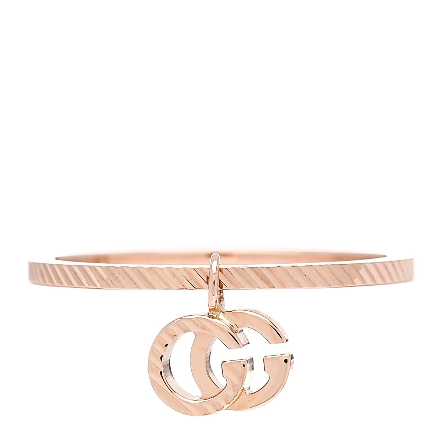 18K Rose Gold GG Running Charm Ring 53 6.5