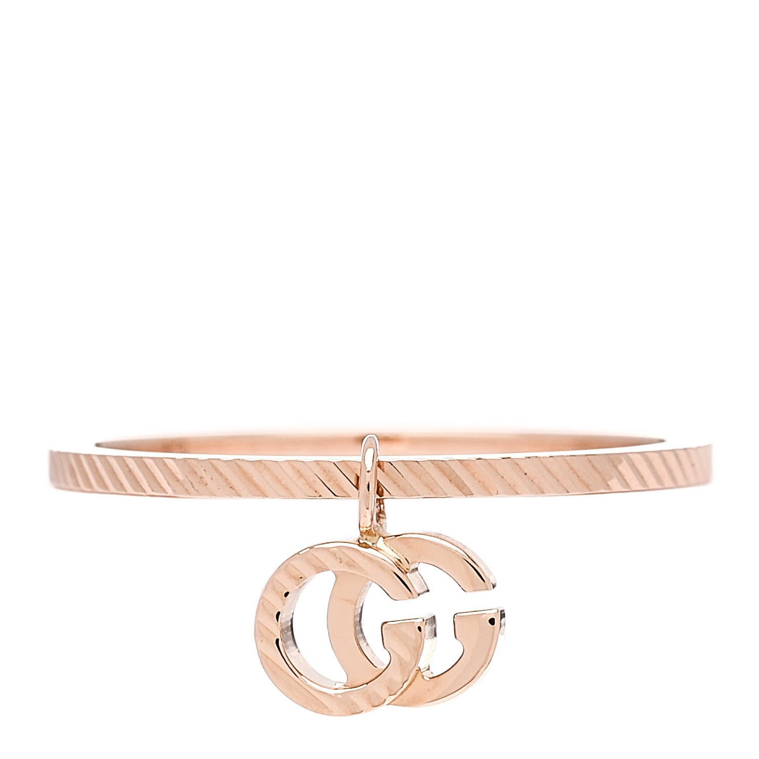Gucci 18K Rose Gold GG Running Charm Ring 53 6.5 1 of 6
