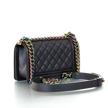 Chanel Iridescent Goatskin Quilted Small Boy Flap Purple 3 of 8