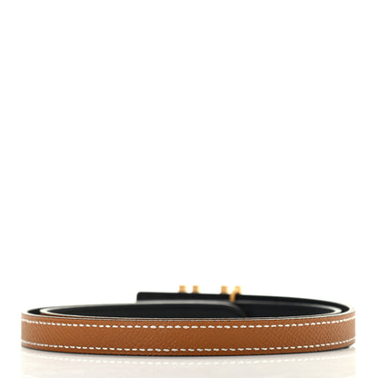 Hermes Swift Epsom Lacquered Metal 13mm Au Carre Double H Belt 70 Gold Black 2 of 5