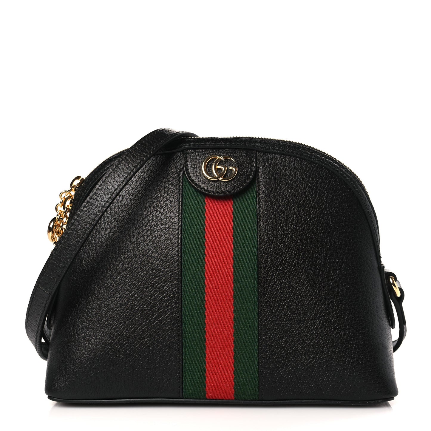 Calfskin GG Web Small Ophidia Dome Shoulder Bag Black
