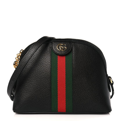 Gucci Calfskin GG Web Small Ophidia Dome Shoulder Bag Black 1 of 10