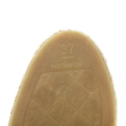 Chanel Lambskin CC Espadrilles 37 Beige Black 7 of 9