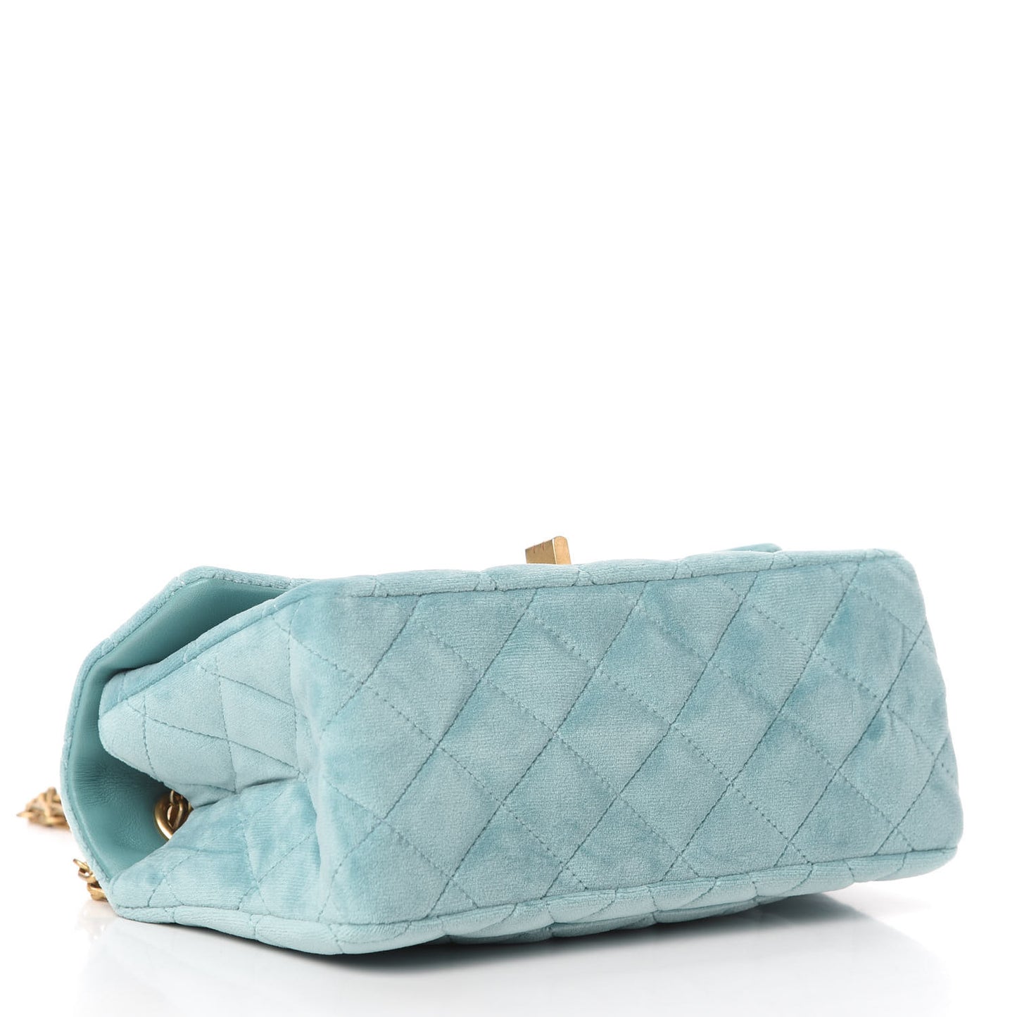 Velvet Quilted Mini 2.55 Reissue Flap Light Blue