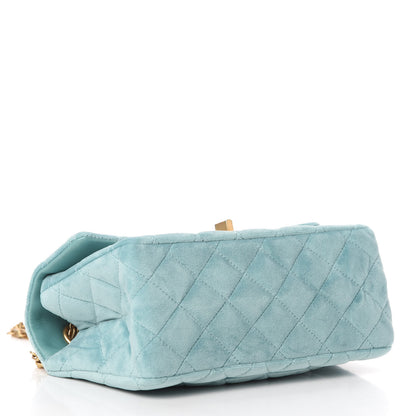 Chanel Velvet Quilted Mini 2.55 Reissue Flap Light Blue 4 of 11