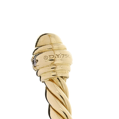David Yurman 18K Yellow Gold Diamond 3mm Cablespira Bracelet 3 of 3