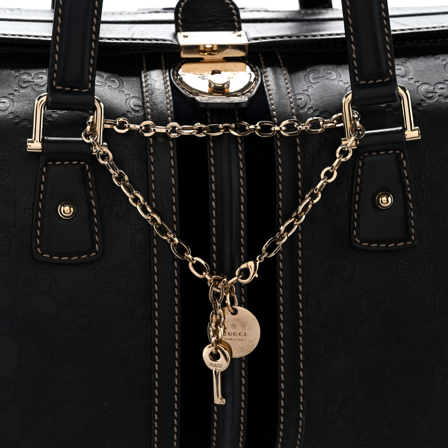 Guccissima Large Treasure Boston Navy