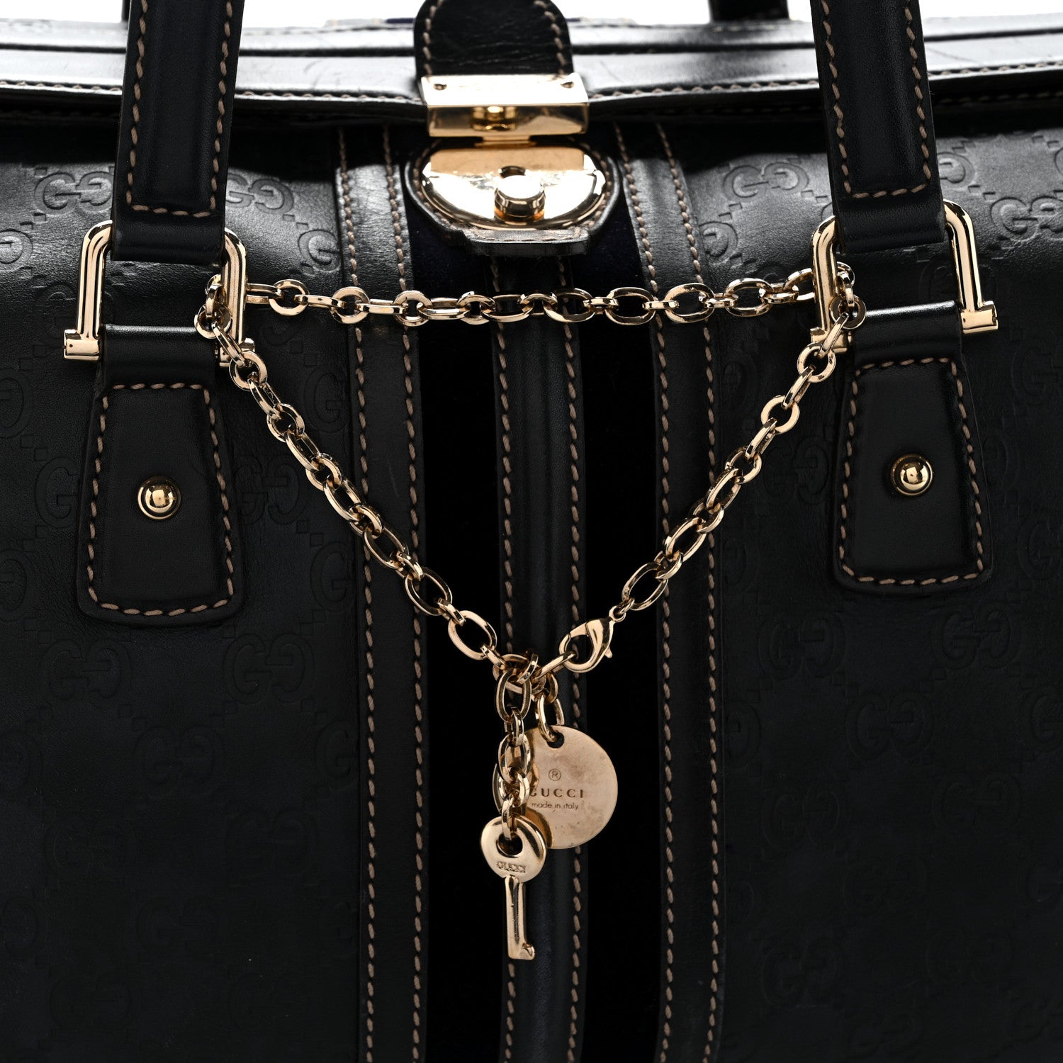 Gucci Guccissima Large Treasure Boston Navy 8 of 10