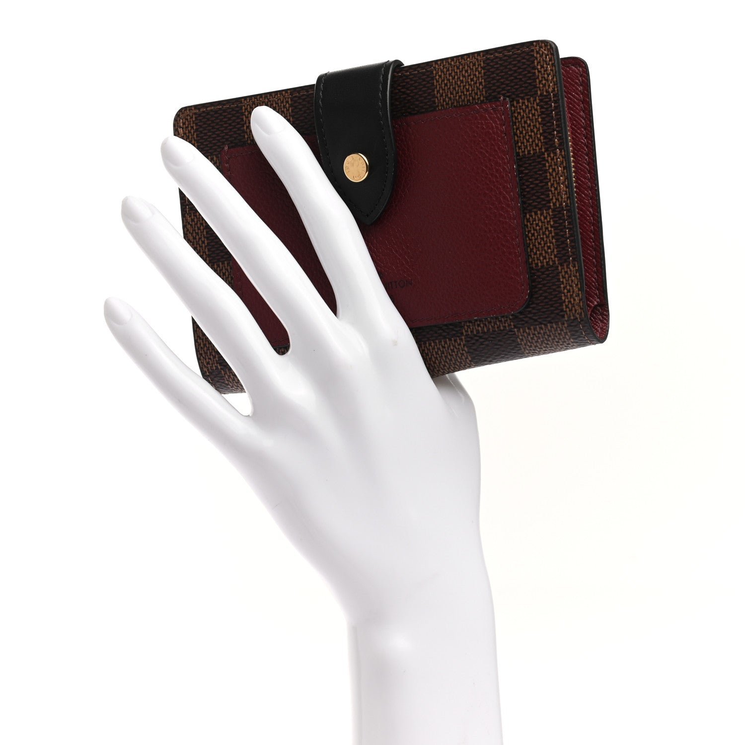 Louis Vuitton Damier Ebene Juliette Wallet Bordeaux Black 2 of 9