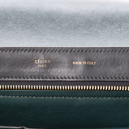Celine Smooth Calfskin Suede Medium Tri-Color Trapeze Green Burgundy 6 of 15