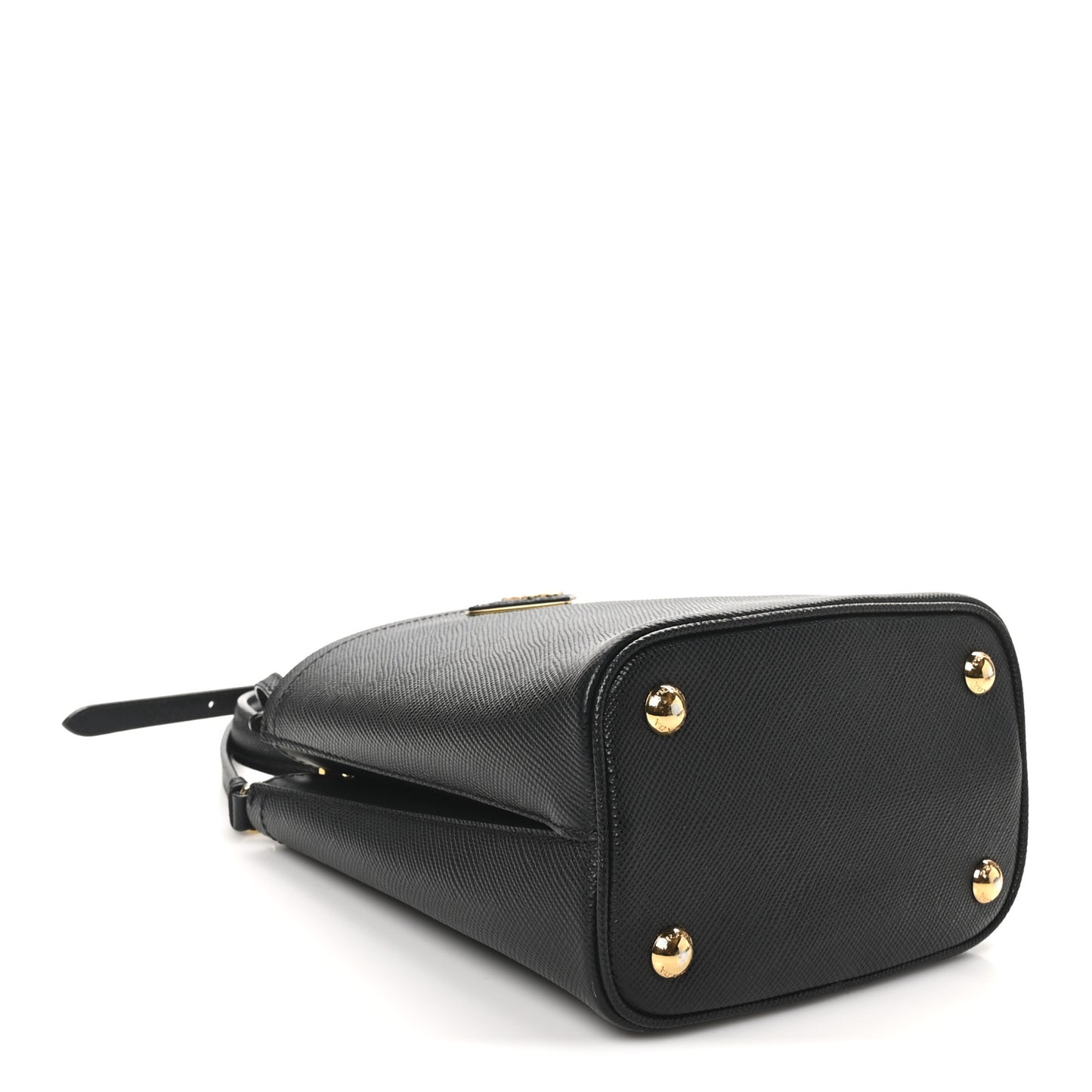 Saffiano Cuir Small Panier Bucket Bag Black Fuoco