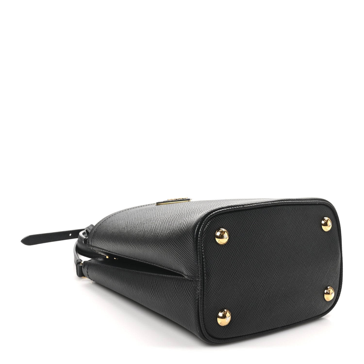 Prada Saffiano Cuir Small Panier Bucket Bag Black Fuoco 4 of 9