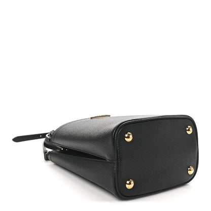 Prada Saffiano Cuir Small Panier Bucket Bag Black Fuoco 4 of 9