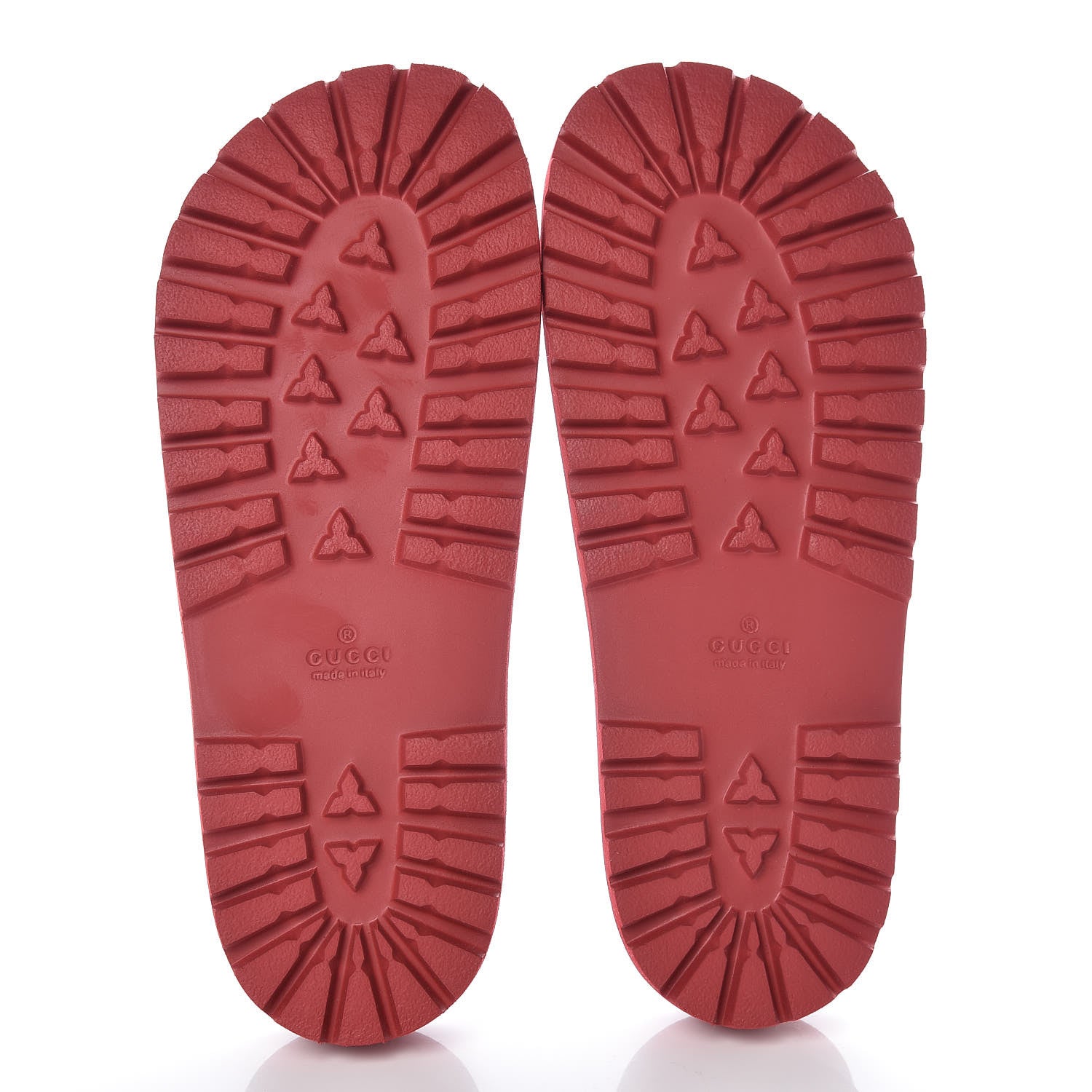Gucci Calfskin Rubber GucciGhost Hamlet Skull Mens Lug Sole Slide Sandals 8 Hibiscus Red Blue Agata 5 of 9