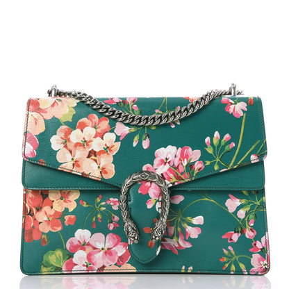 Gucci Calfskin Blooms Print Medium Dionysus Shoulder Bag Bright Emerald Multicolor 1 of 8